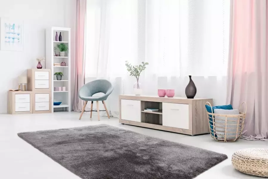 Calo-deluxe Hoogpolig vloerkleed Giora 200 getuft bijzonder zacht door microvezel woonkamer slaapkamer - Foto 3