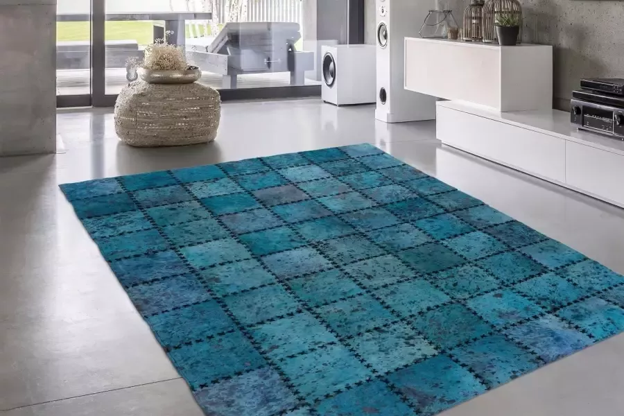 Calo-deluxe Vachtvloerkleed Rankel 205 kleurige patchwork unieke stukken echt rundsleder woonkamer - Foto 4