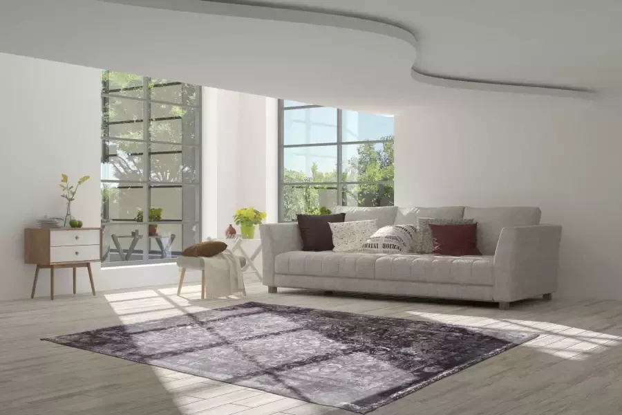 Bruno Banani Vloerkleed Everly Vintage-design moderne used look laagpolig vloerkleed met randdessin - Foto 5