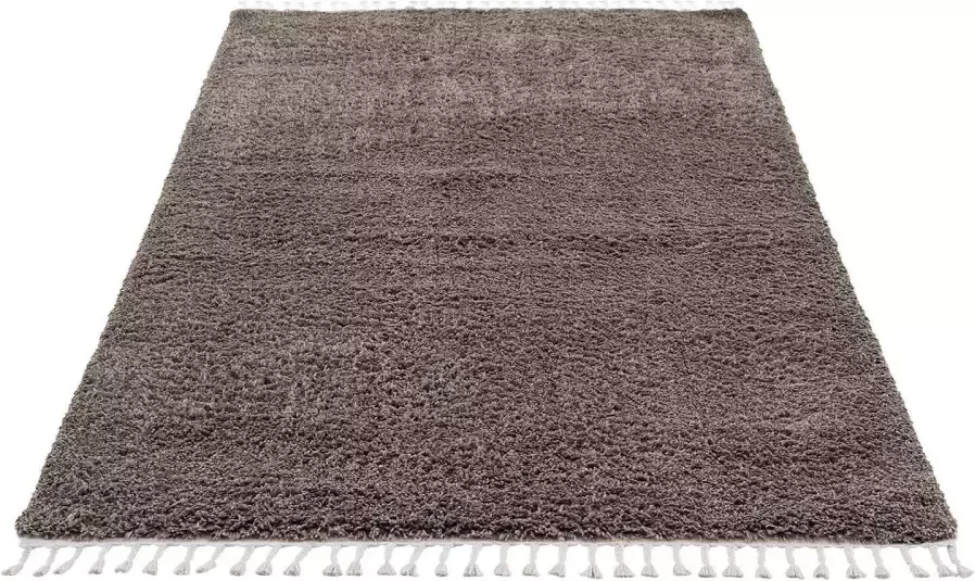 Carpet City Hoogpolig vloerkleed Pulpy 100 bijzonder zacht met franje unikleurig