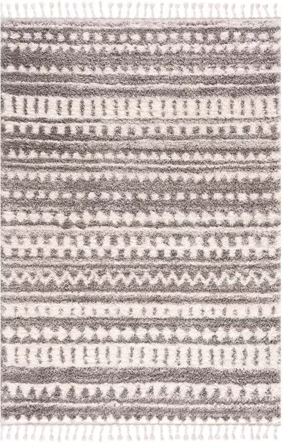 Carpet City Hoogpolig vloerkleed Pulpy 542 bijzonder zacht met franje etno-look - Foto 4