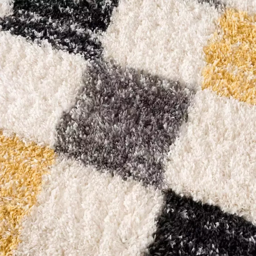 Carpet City Hoogpolig vloerkleed Pulpy 554 bijzonder zacht ruit-look ideaal voor woonkamer & slaapkamer - Foto 4