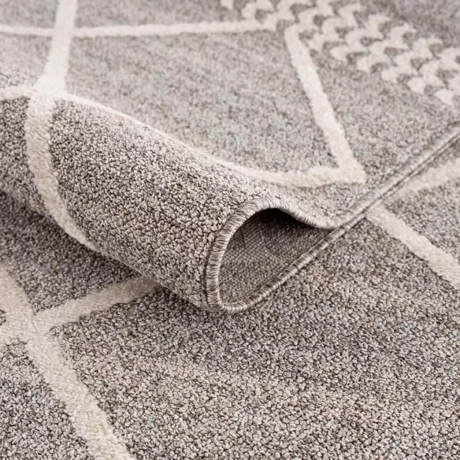 Carpet City Loper Art 2645 Korte pool met kettingdraden ruiten-look ideaal voor hal & entree