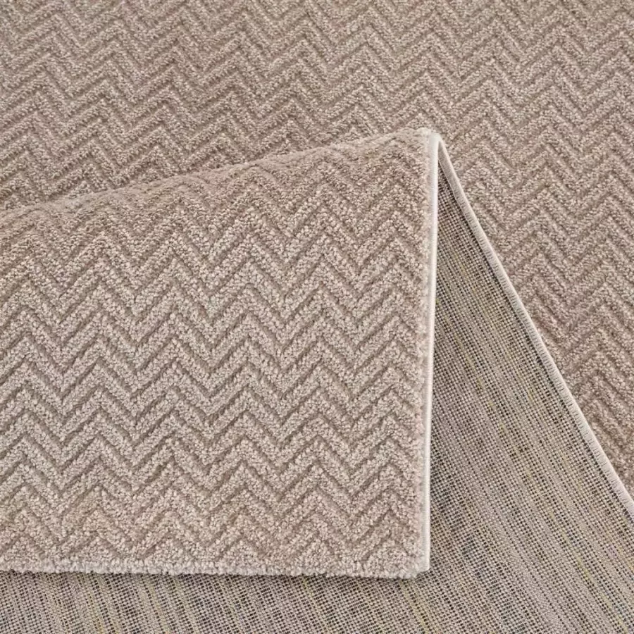 Carpet City Vloerkleed Fancy Korte pool uni 3D-look zigzag-look - Foto 2