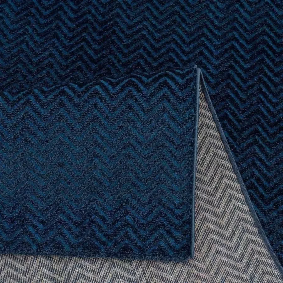 Carpet City Vloerkleed Fancy Korte pool uni 3D-look zigzag-look - Foto 2