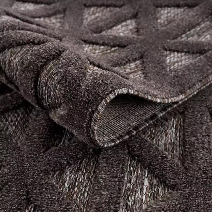 Carpet City Vloerkleed In-& Outdoorkleed Santorini 58500 3D-Effekt ruit-look Weerbestendig & uv-bestendig voor terras balkon keuken hal - Foto 3