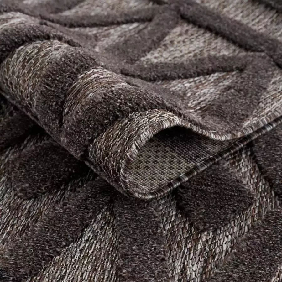 Carpet City Vloerkleed In-& Outdoorkleed Santorini 58538 3D-Effekt ruit-look Weerbestendig & uv-bestendig voor terras balkon keuken hal - Foto 3