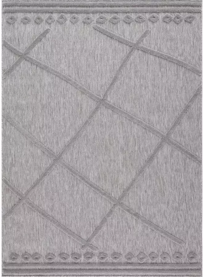Carpet City Vloerkleed In-& Outdoorkleed Santorini 58578 3D-Effekt ruit-look Weerbestendig & uv-bestendig voor terras balkon keuken hal - Foto 1