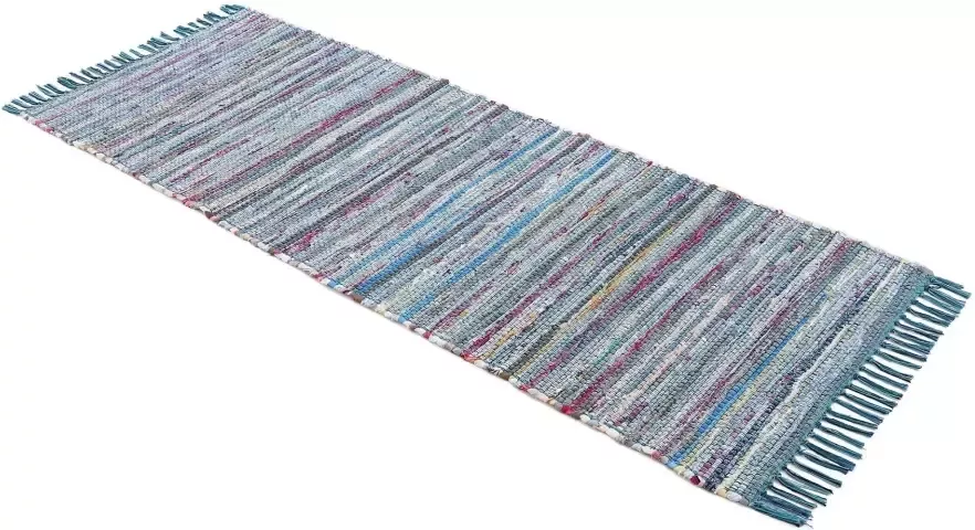Carpetfine Vloerkleed Kelim Chindi handgeweven patchwork tapijt met franjes ook verkrijgbaar in loperformaten - Foto 4