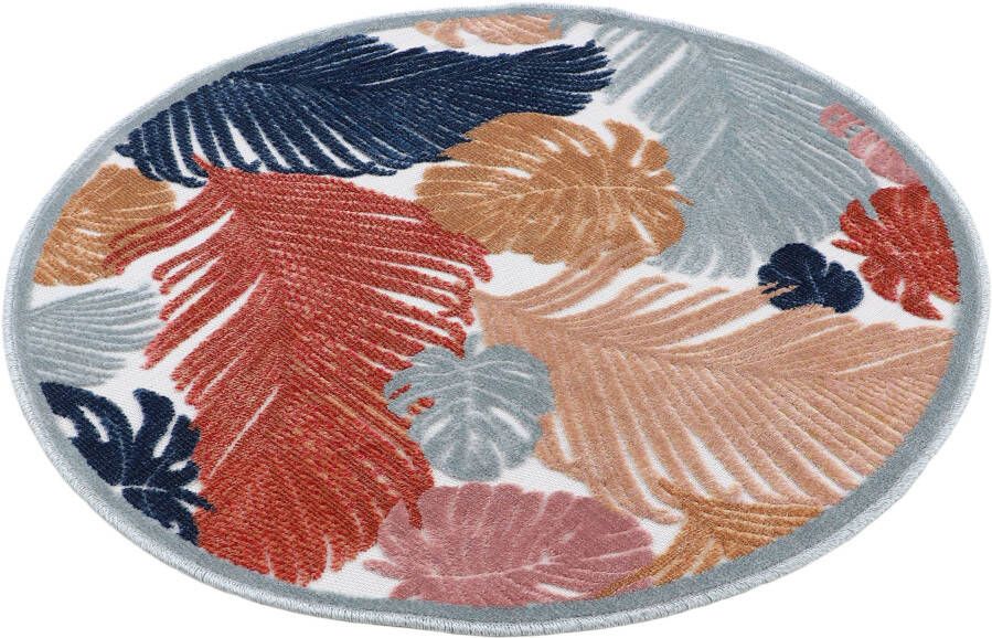 Carpetfine Vloerkleed Deja 104 robust vlakweefsel motief florale palmbladeren hoog-laag effect - Foto 8