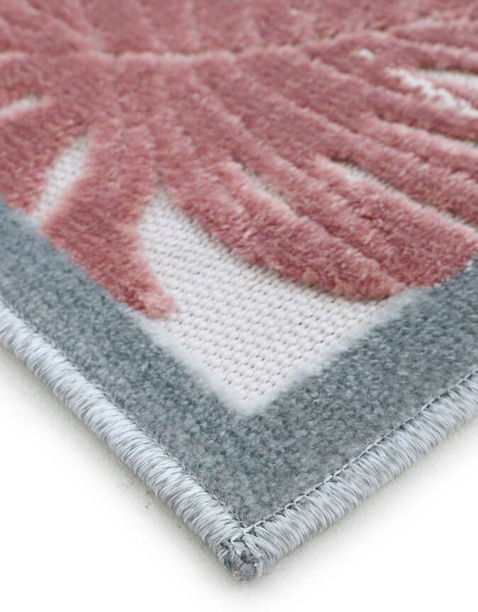 Carpetfine Vloerkleed Deja 104 robust vlakweefsel motief florale palmbladeren hoog-laag effect - Foto 7