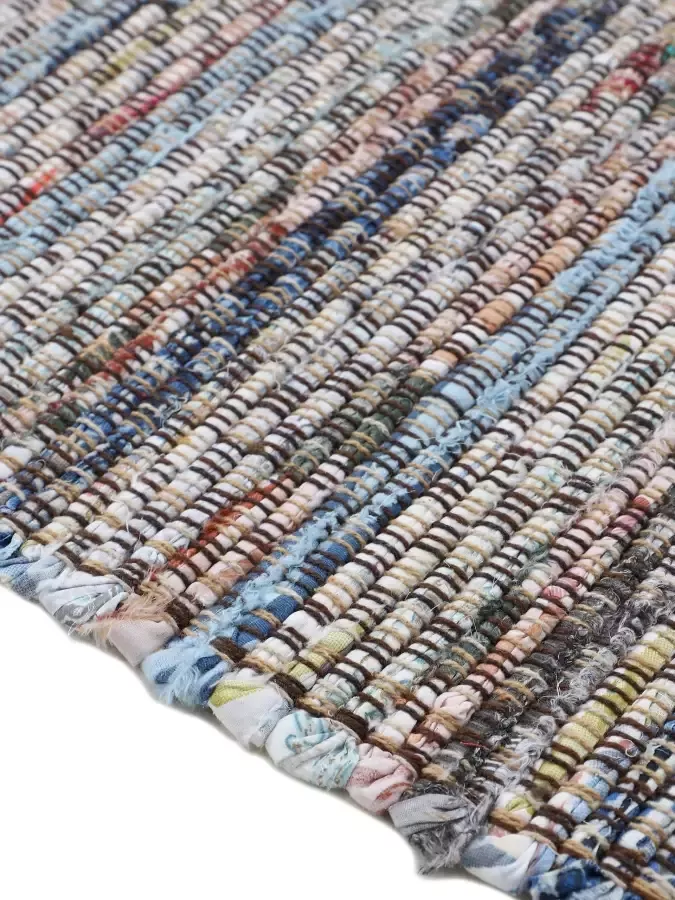 Carpetfine Vloerkleed Kelim Chindi handgeweven patchwork tapijt met franjes ook verkrijgbaar in loperformaten - Foto 1