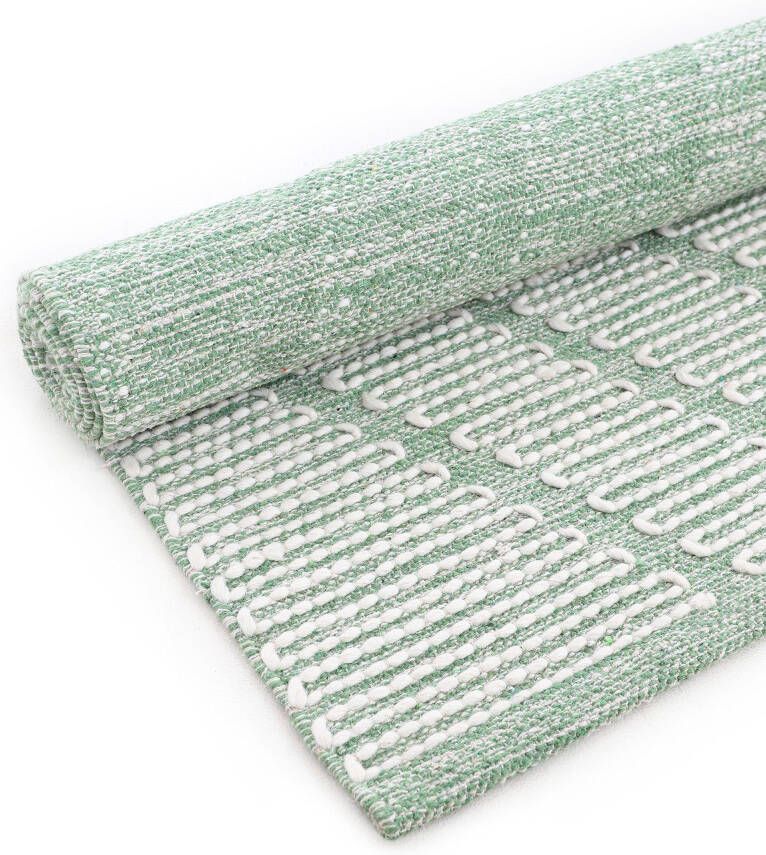 Carpetfine Vloerkleed Kelim Durry Handgeweven geometrisch hoog-laag effect handgeweven 100% katoen - Foto 2