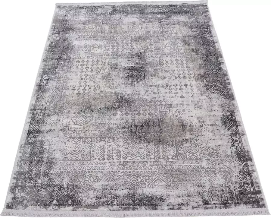 Carpetfine Vloerkleed Vintage Liyath met veel viscose in vintage-look woonkamer