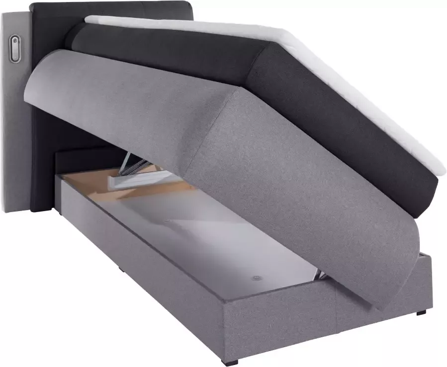 COLLECTION AB Boxspring Borna inclusief bedkist ledverlichting en topmatras - Foto 3