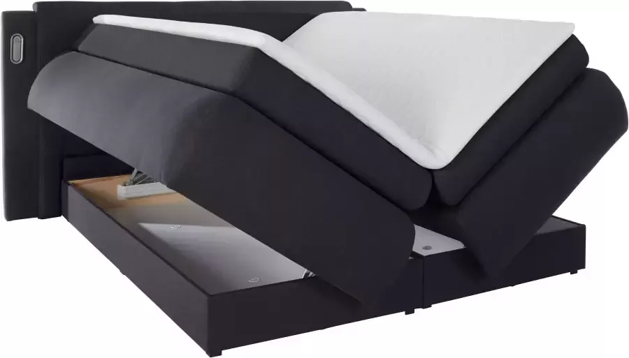 COLLECTION AB Boxspring Borna inclusief bedkist ledverlichting en topmatras - Foto 8