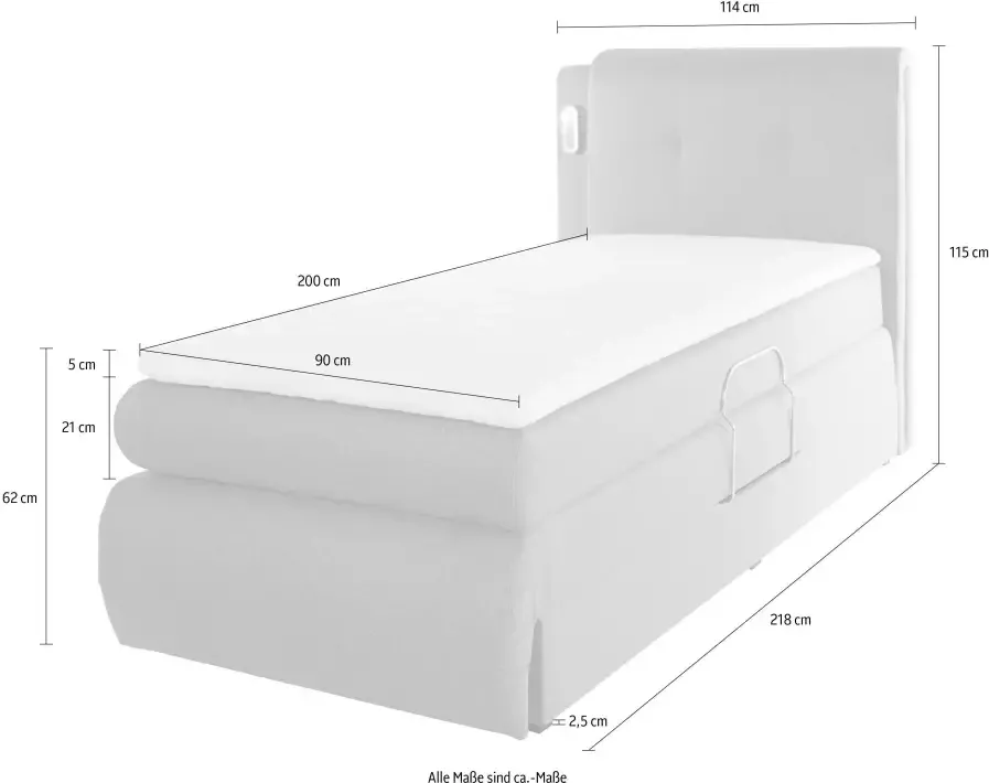 COLLECTION AB Boxspring Borna inclusief bedkist ledverlichting en topmatras - Foto 6