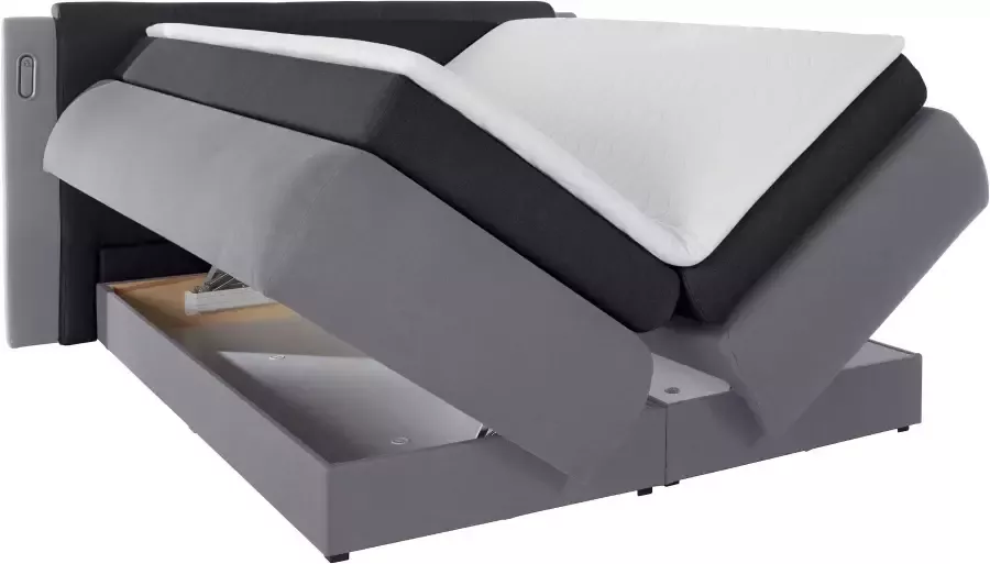 COLLECTION AB Boxspring Borna inclusief bedkist ledverlichting en topmatras - Foto 8