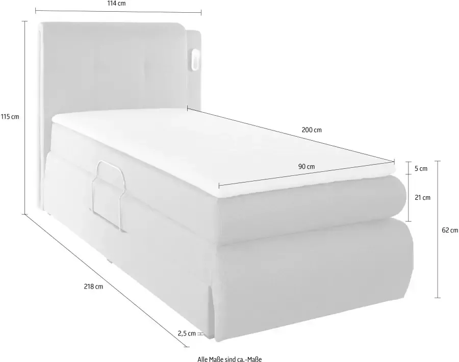 COLLECTION AB Boxspring Borna inclusief bedkist ledverlichting en topmatras - Foto 6