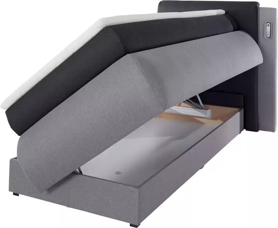 COLLECTION AB Boxspring Borna inclusief bedkist ledverlichting en topmatras - Foto 4