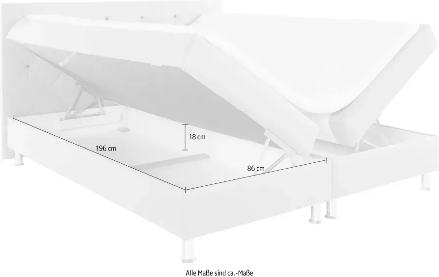 COLLECTION AB Boxspring Sarina Inclusief topmatras naar keuze met bedkist in H2 H3 en H4 - Foto 5