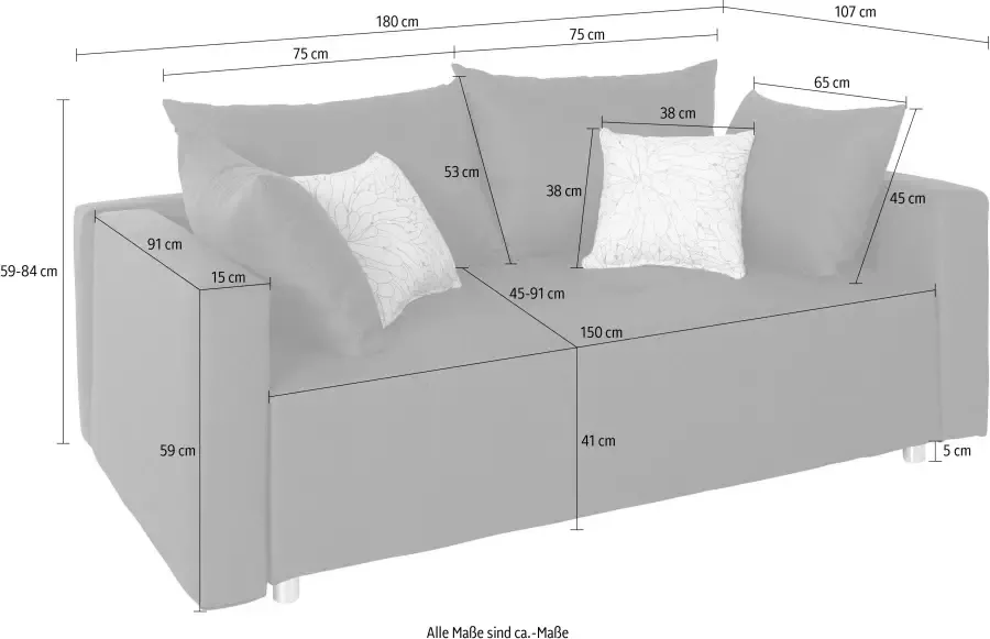 COLLECTION AB Slaapbank DANY snel en eenvoudig in een comfortabel bed te veranderen met bedkist - Foto 2