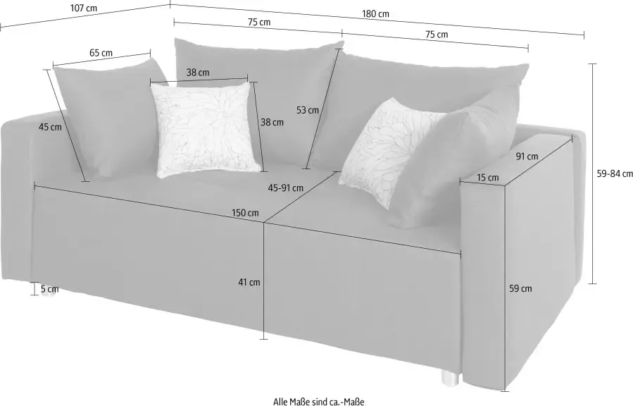 COLLECTION AB Slaapbank DANY snel en eenvoudig in een comfortabel bed te veranderen met bedkist - Foto 6