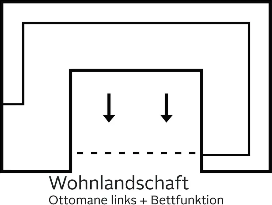 COLLECTION AB Zithoek John U-vorm met slaapfunctie naar keuze met binnenvering - Foto 3