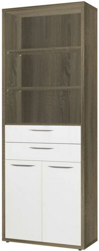 Composad Archiefkast DISEGNO boekenkast 2 deuren 2 laden 3 open vakken verstelbare planken hoogte 217 cm 100% gerecycled hout made in italy - Foto 3