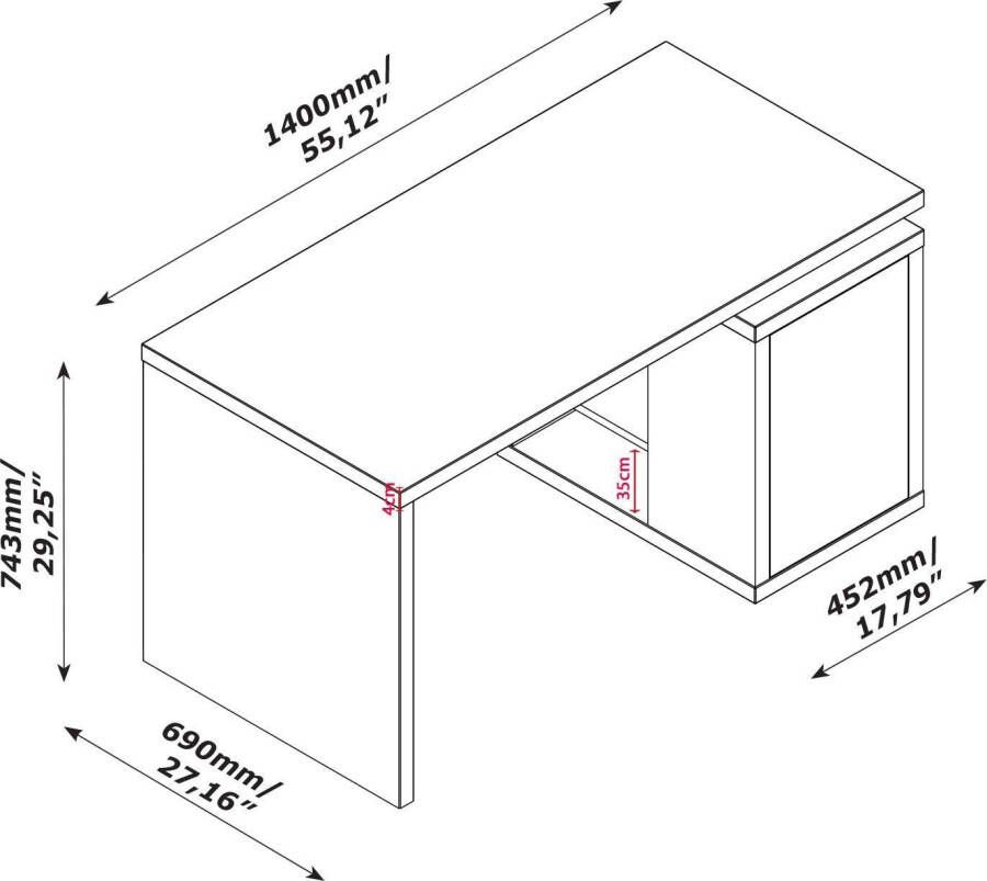 Composad Bureau met kast PRATICO