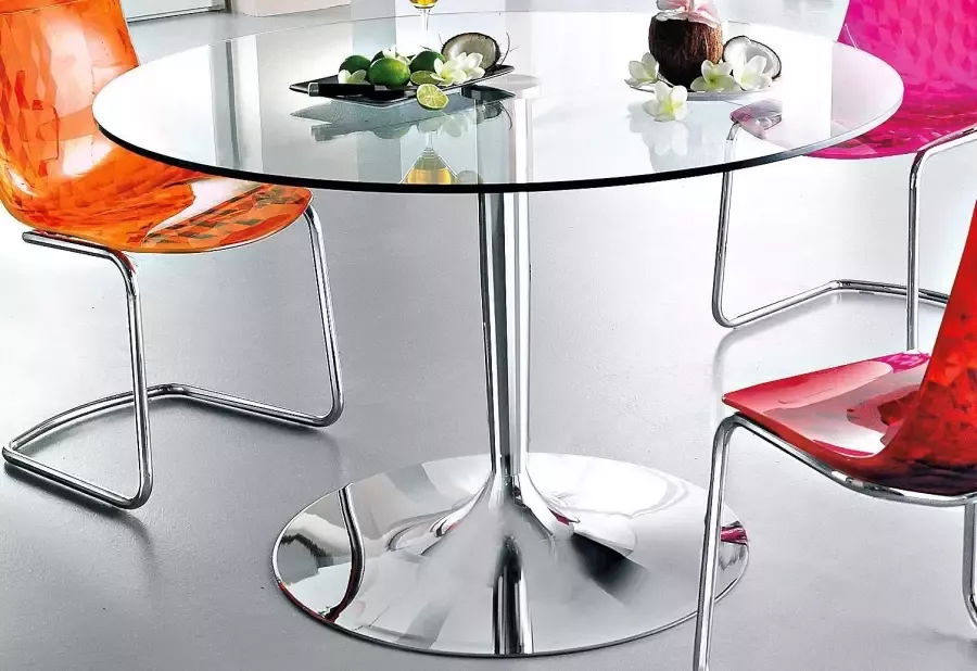 Connubia by calligaris Glazen tafel Planeet CB 4005-V Elegante kolomtafel - Foto 1