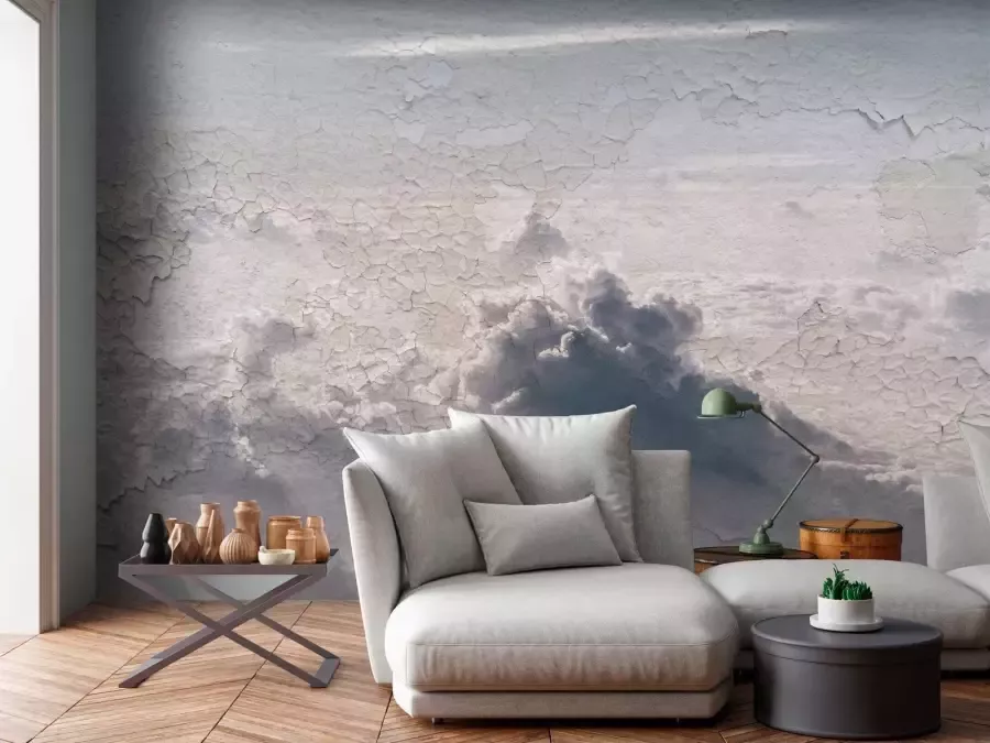 Consalnet Vliesbehang Grijze hemel wolken