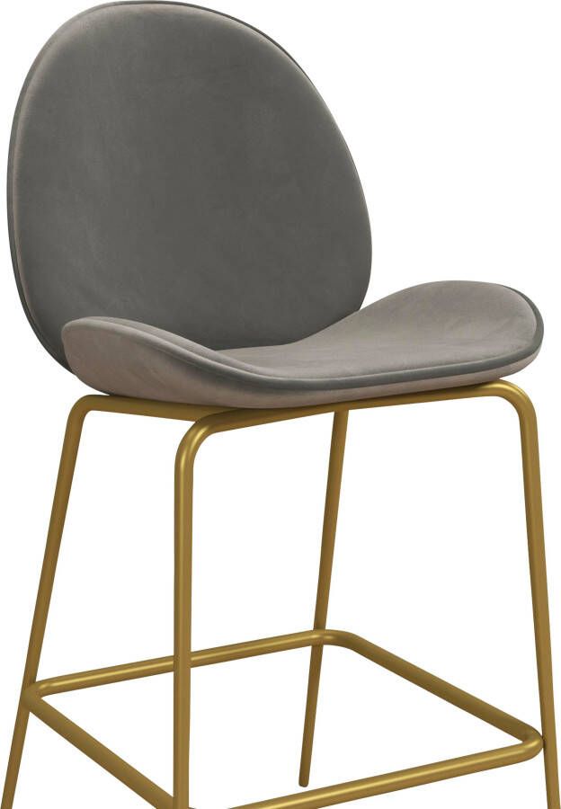 CosmoLiving by Cosmopolitan Barkruk Astor Zacht verdikte zitting en rugleuning messingkleurig frame zithoogte 63 cm (1 stuk) - Foto 5
