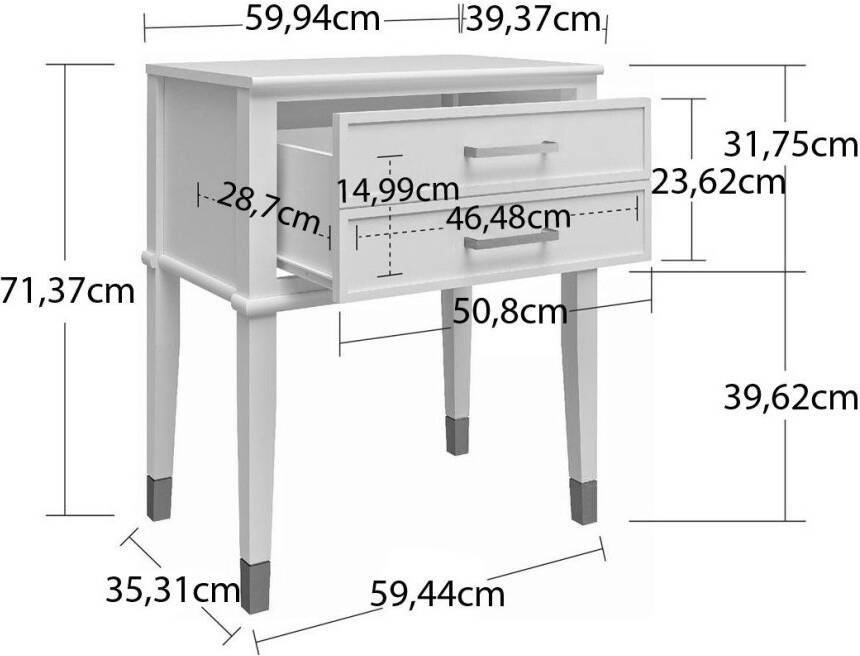 CosmoLiving by Cosmopolitan Bijzettafel Westerleigh 1 lade van gemakkelijk te onderhouden mdf poten van massief hout hoogte 72 cm (1 stuk) - Foto 10