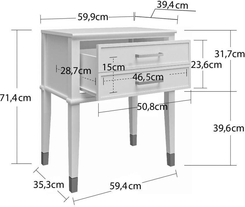 CosmoLiving by Cosmopolitan Bijzettafel Westerleigh 1 lade van gemakkelijk te onderhouden mdf poten van massief hout hoogte 72 cm (1 stuk) - Foto 6