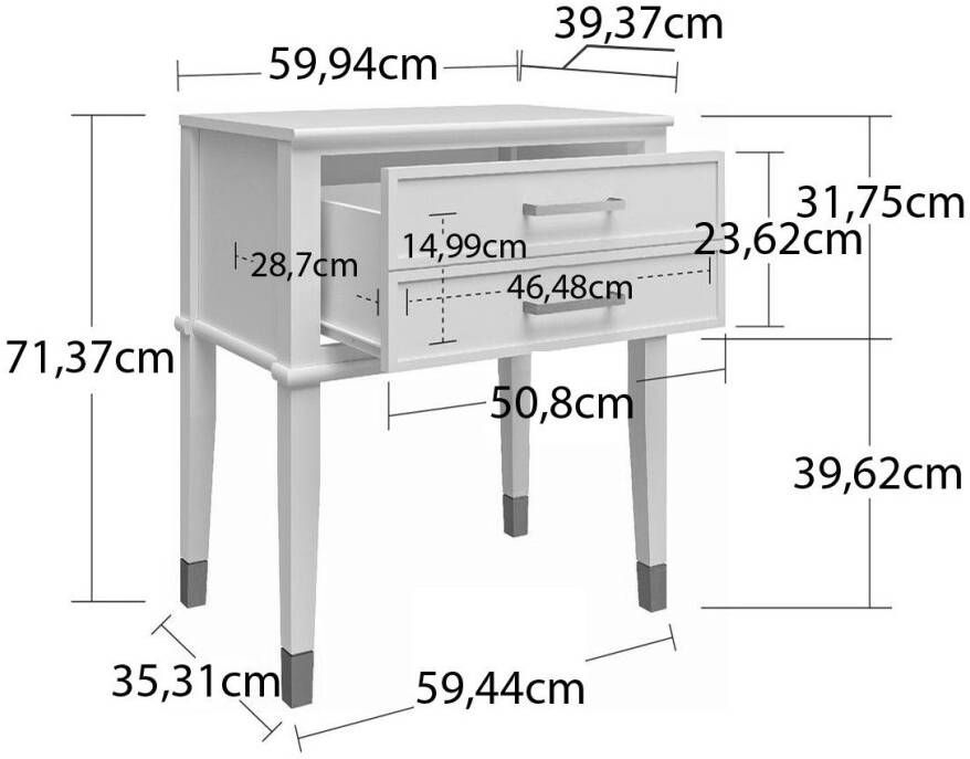 CosmoLiving by Cosmopolitan Bijzettafel Westerleigh 1 lade van gemakkelijk te onderhouden mdf poten van massief hout hoogte 72 cm (1 stuk) - Foto 12