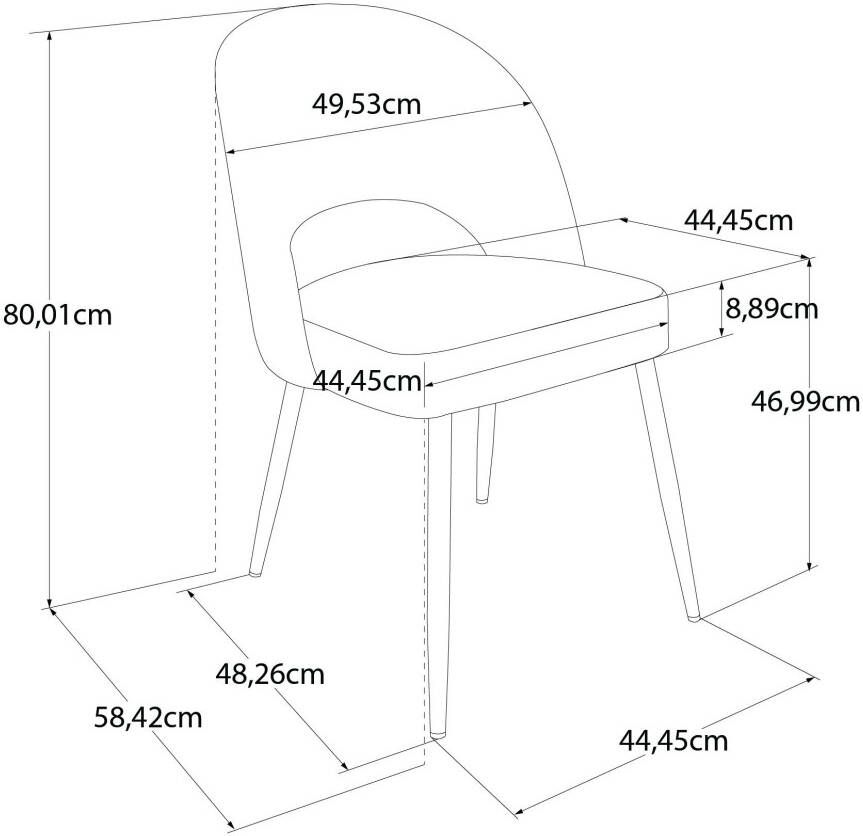 CosmoLiving by Cosmopolitan Eetkamerstoel Astor Zacht verdikte zitting en rugleuning messingkleurig frame zithoogte 47 cm (1 stuk) - Foto 8