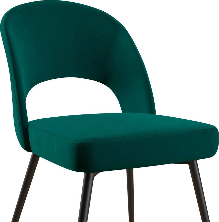 CosmoLiving by Cosmopolitan Alexi gestoffeerde eetkamerstoel smaragdgroen fluweel - Foto 4