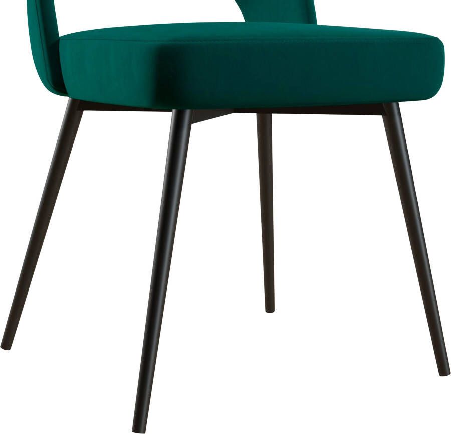 CosmoLiving by Cosmopolitan Alexi gestoffeerde eetkamerstoel smaragdgroen fluweel - Foto 5