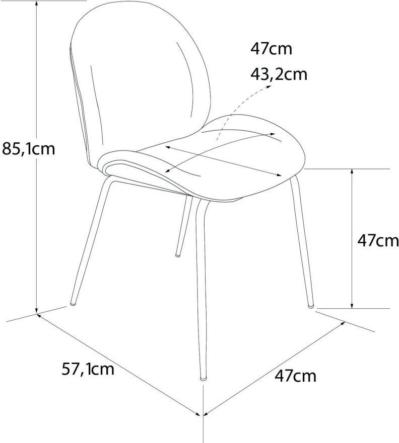 CosmoLiving by Cosmopolitan Eetkamerstoel Astor Zacht verdikte zitting en rugleuning messingkleurig frame zithoogte 47 cm (1 stuk) - Foto 10