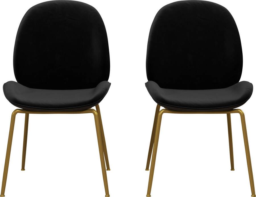 CosmoLiving by Cosmopolitan Eetkamerstoel Astor Zacht verdikte zitting en rugleuning messingkleurig frame zithoogte 47 cm (1 stuk) - Foto 12