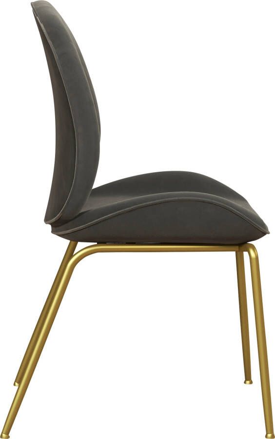 CosmoLiving by Cosmopolitan Eetkamerstoel Astor Zacht verdikte zitting en rugleuning messingkleurig frame zithoogte 47 cm (1 stuk) - Foto 7