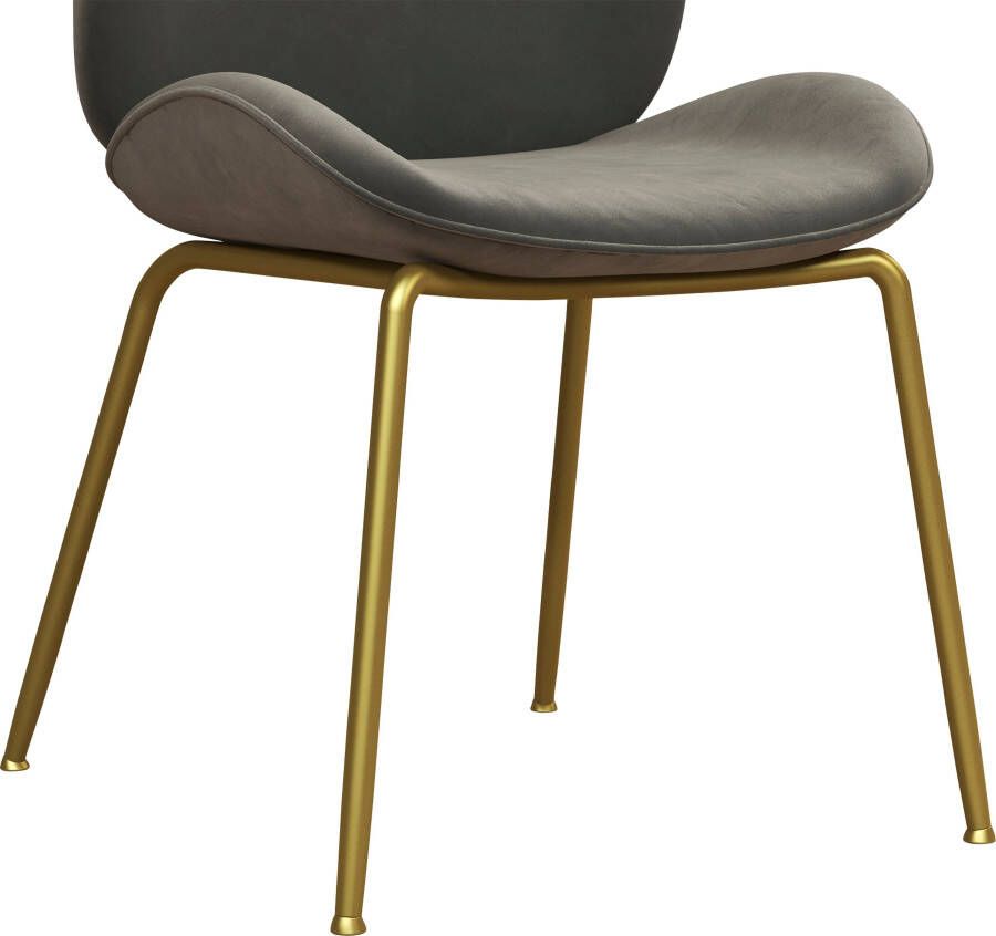CosmoLiving by Cosmopolitan Eetkamerstoel Astor Zacht verdikte zitting en rugleuning messingkleurig frame zithoogte 47 cm (1 stuk) - Foto 3