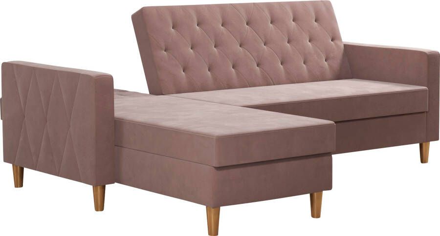 CosmoLiving by Cosmopolitan Hoekbank Liberty L-vorm met slaapfunctie récamier aan beide kanten te monteren zithoogte 43 cm - Foto 17