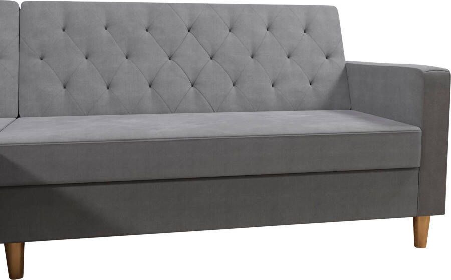 CosmoLiving by Cosmopolitan Hoekbank Liberty L-vorm met slaapfunctie récamier aan beide kanten te monteren zithoogte 43 cm - Foto 12