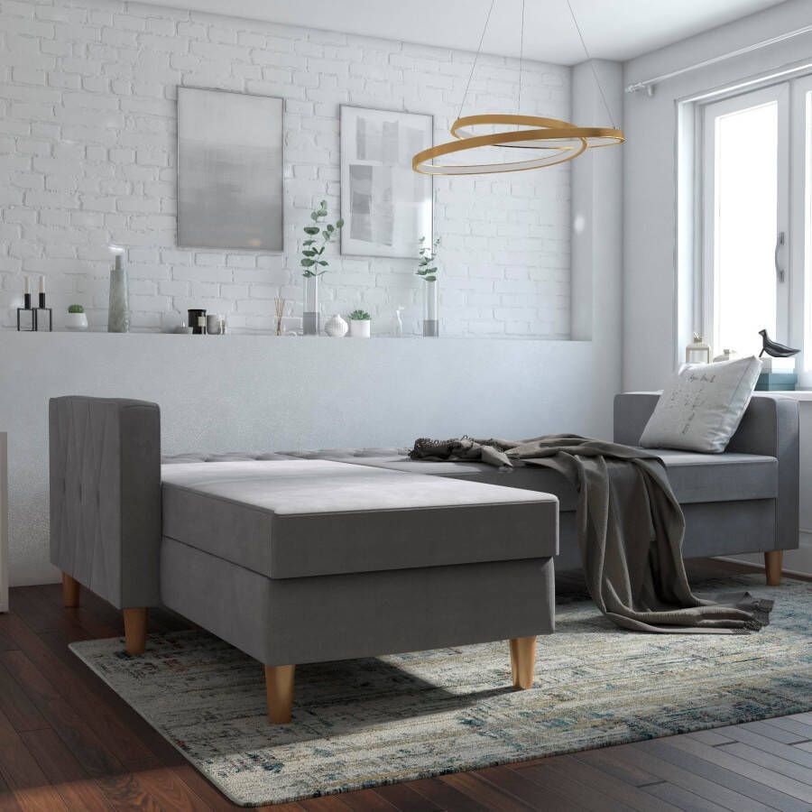 CosmoLiving by Cosmopolitan Hoekbank Liberty L-vorm met slaapfunctie récamier aan beide kanten te monteren zithoogte 43 cm - Foto 3