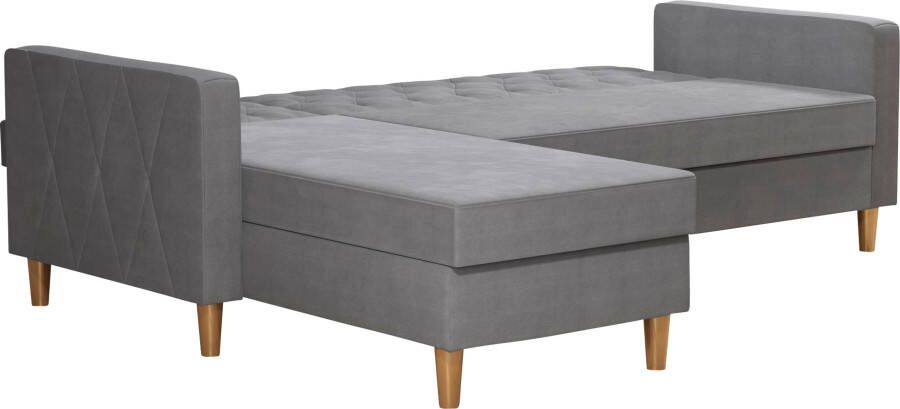 CosmoLiving by Cosmopolitan Hoekbank Liberty L-vorm met slaapfunctie récamier aan beide kanten te monteren zithoogte 43 cm - Foto 17