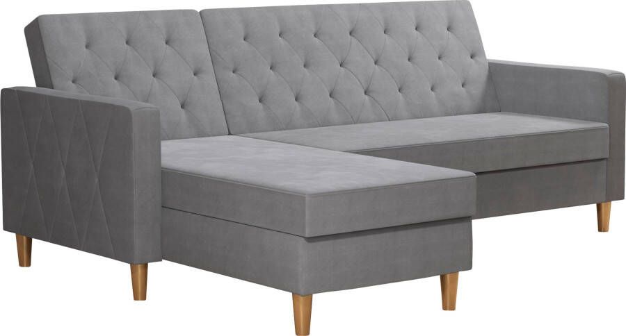 CosmoLiving by Cosmopolitan Hoekbank Liberty L-vorm met slaapfunctie récamier aan beide kanten te monteren zithoogte 43 cm - Foto 14