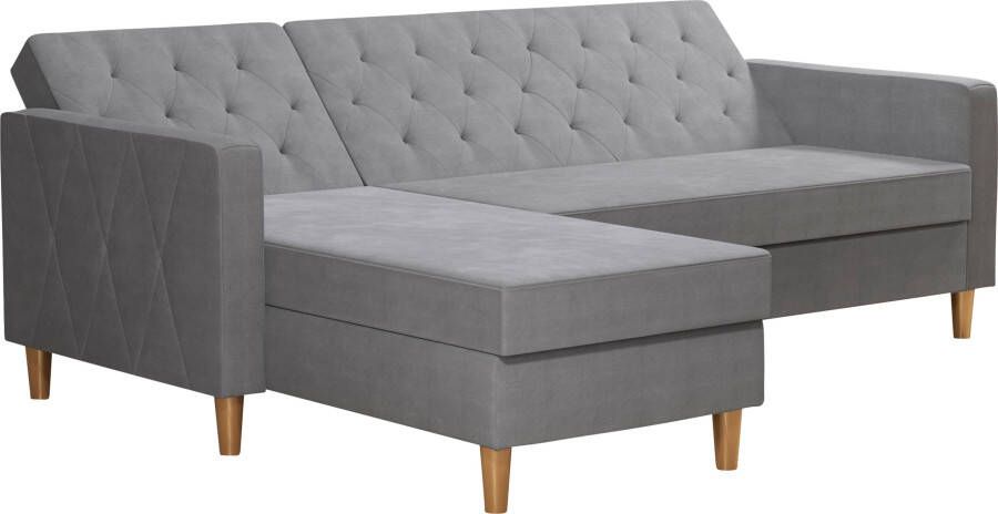 CosmoLiving by Cosmopolitan Hoekbank Liberty L-vorm met slaapfunctie récamier aan beide kanten te monteren zithoogte 43 cm - Foto 16