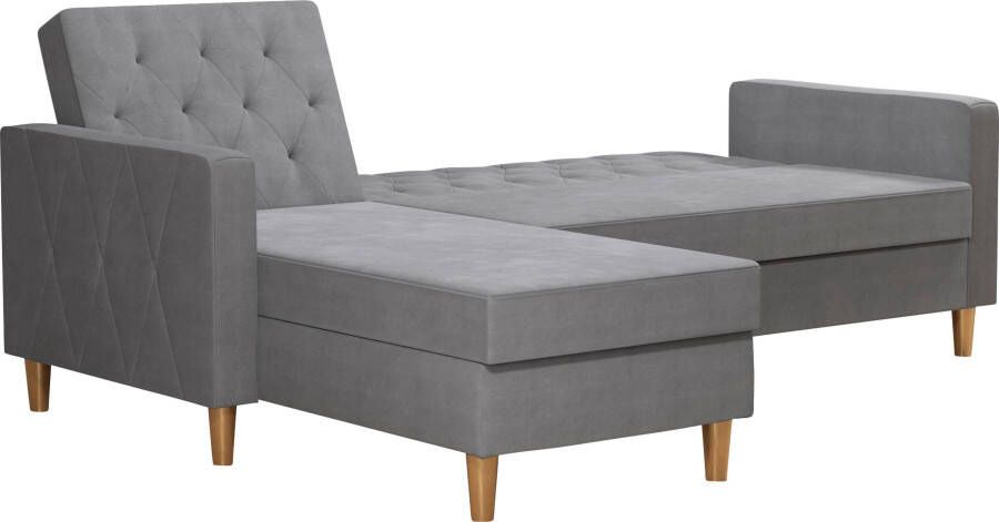 CosmoLiving by Cosmopolitan Hoekbank Liberty L-vorm met slaapfunctie récamier aan beide kanten te monteren zithoogte 43 cm - Foto 15